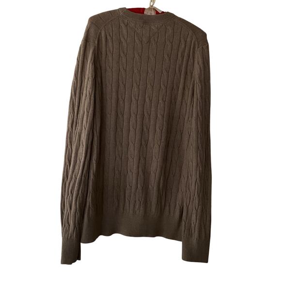 Tommy Hilfiger Men’s Beige Cable Knit Cotton Sweater Size XL Classic Pullover - Picture 2 of 4
